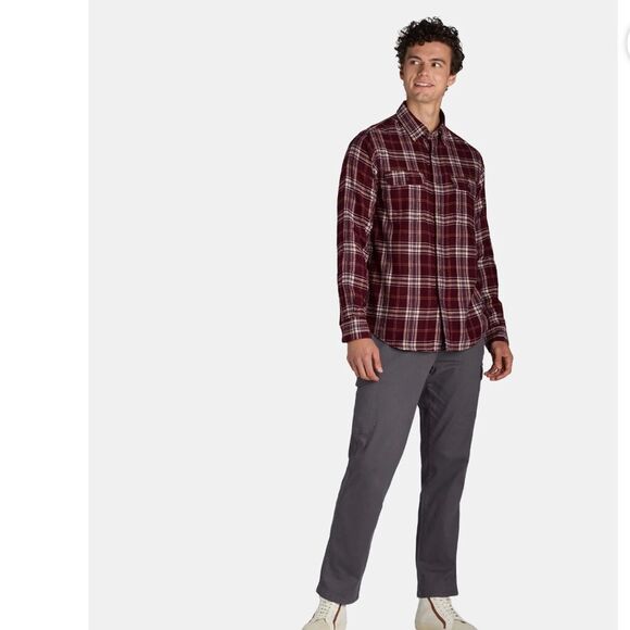 George size small, brown, and black plaid flannel shirt - Picture 1 of 10